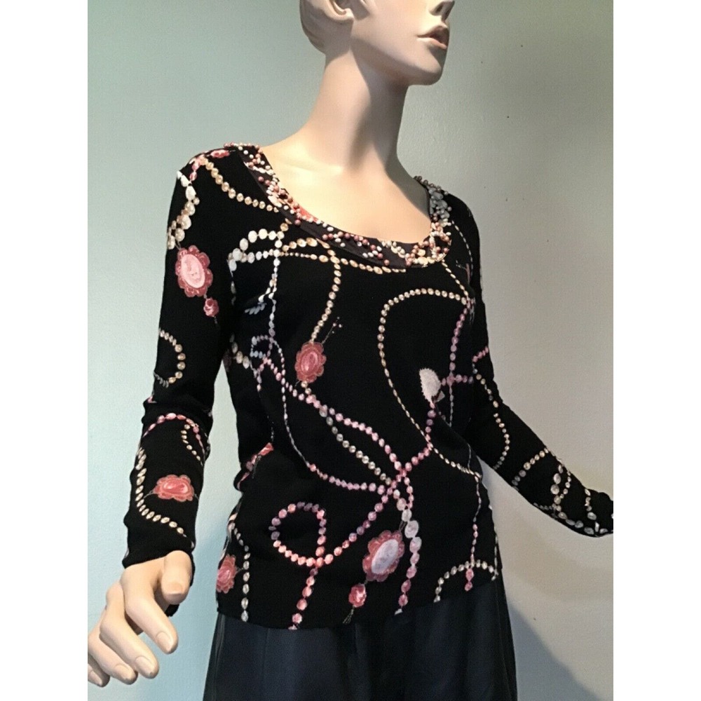 Vintage BLUMARINE Pearls knit top-sweater women’s